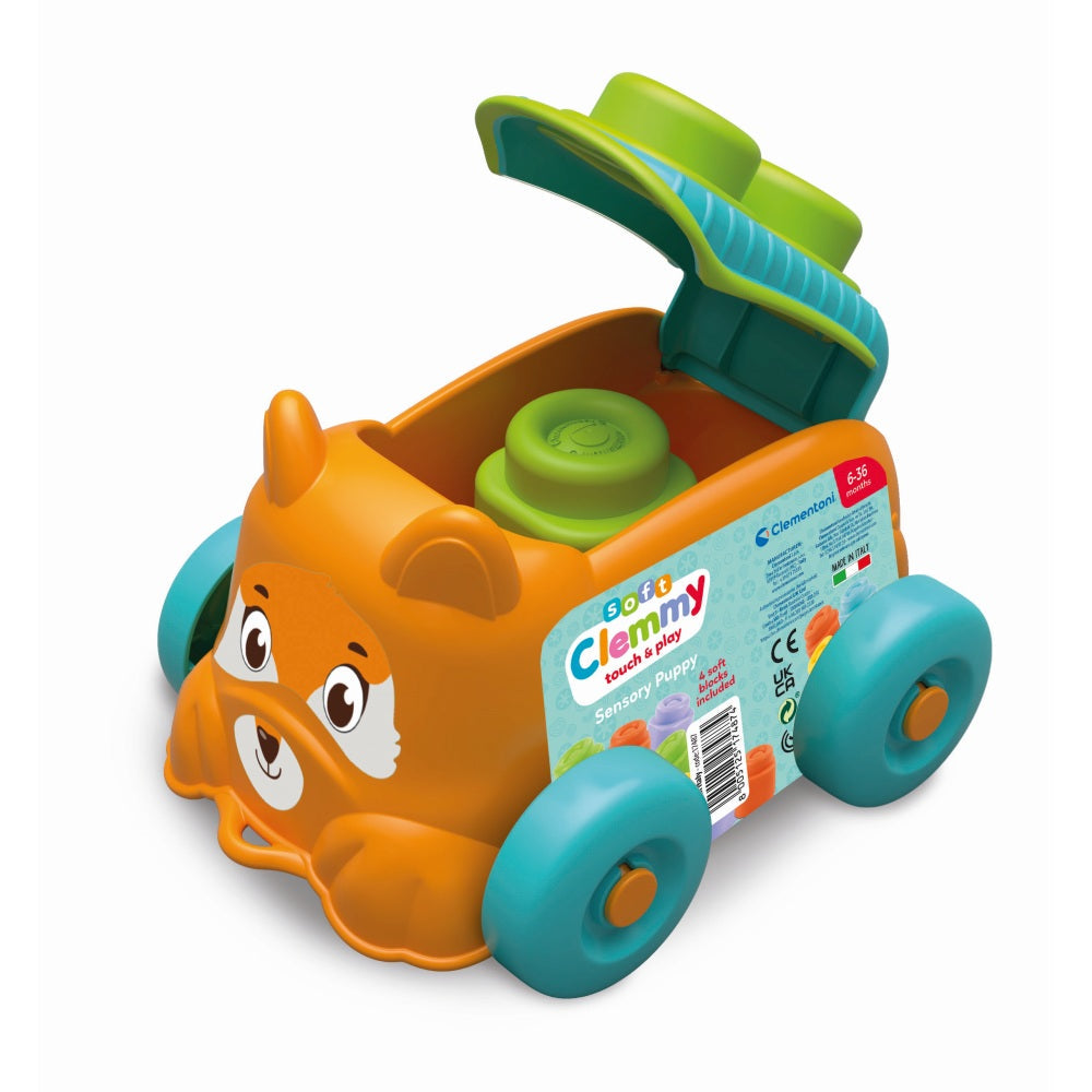 Clementoni Soft Clemmy Jucarie educationala catel portocaliu cu cuburi moi 6-36 luni Imagine principală a produsului