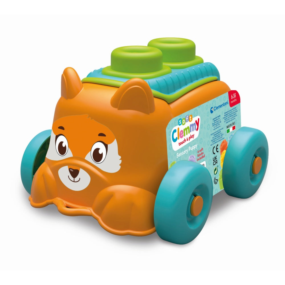 Clementoni Soft Clemmy Jucarie educationala catel portocaliu cu cuburi moi 6-36 luni