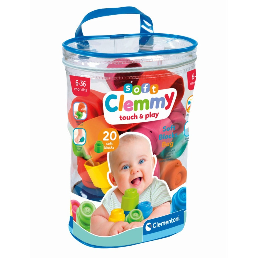 Clementoni Soft Clemmy Set 20 de cuburi in plasa 6-36 luni