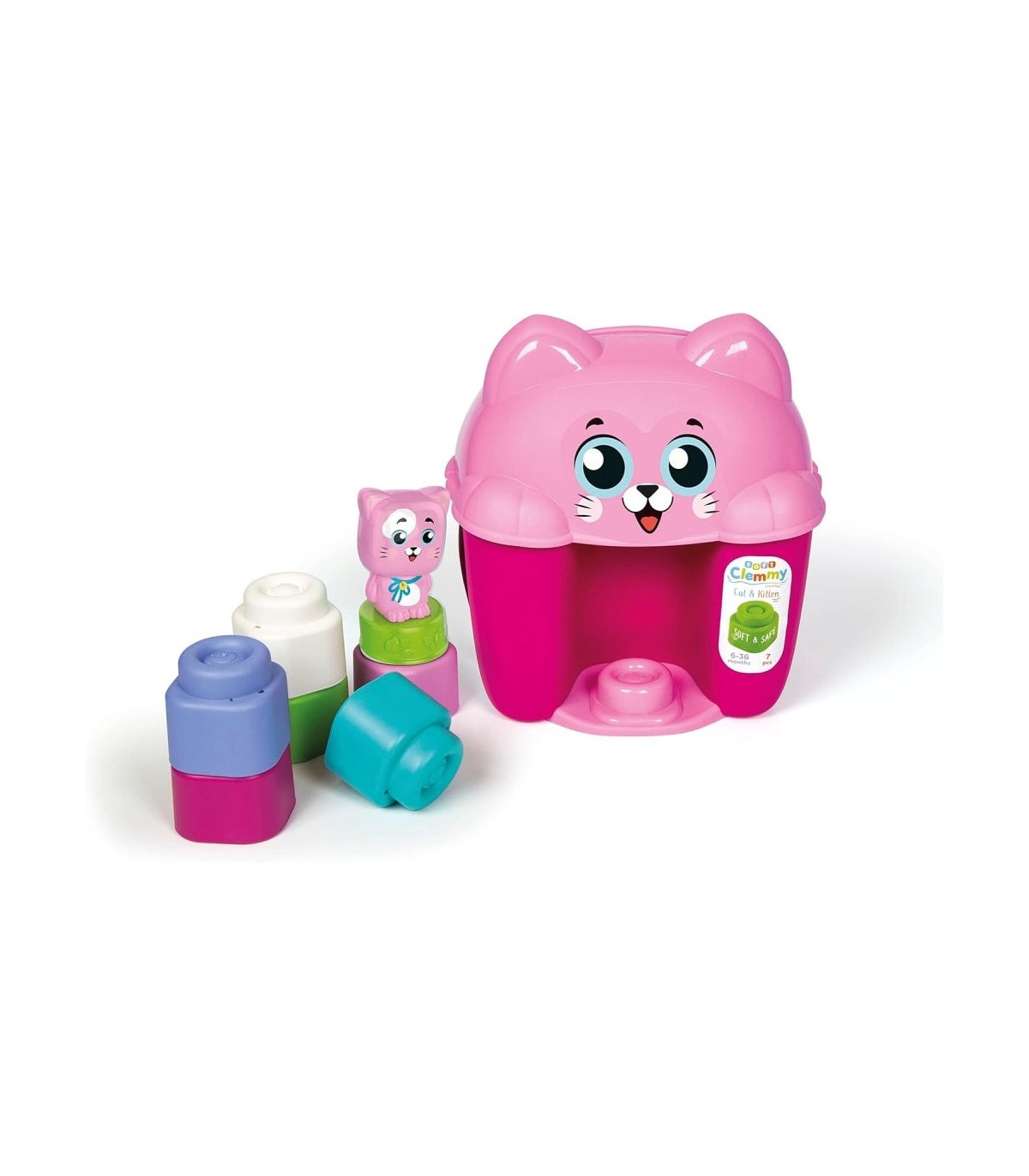 Clementoni Soft Clemmy set cuburi de constructii moi 6-36 luni Cos Pisicuta