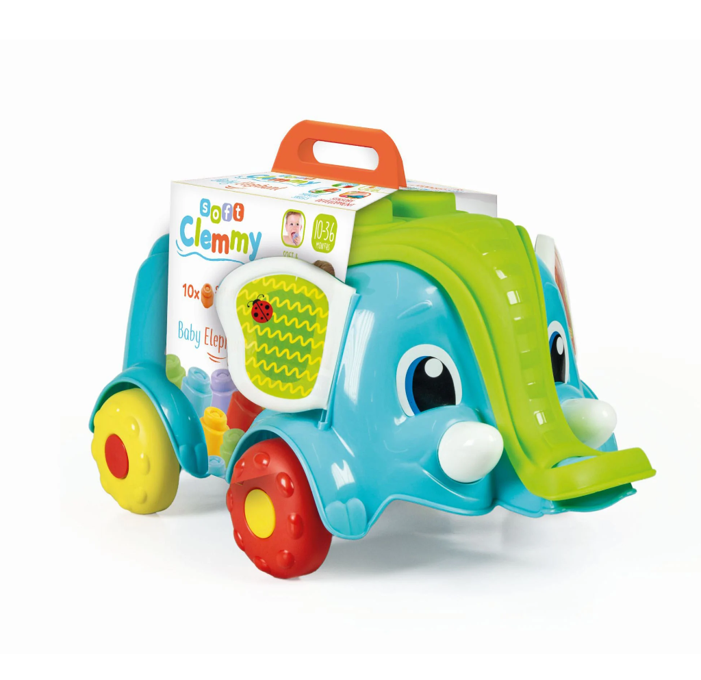 Clementoni Soft Clemmy jucarie Elefant cu cuburi 10m+