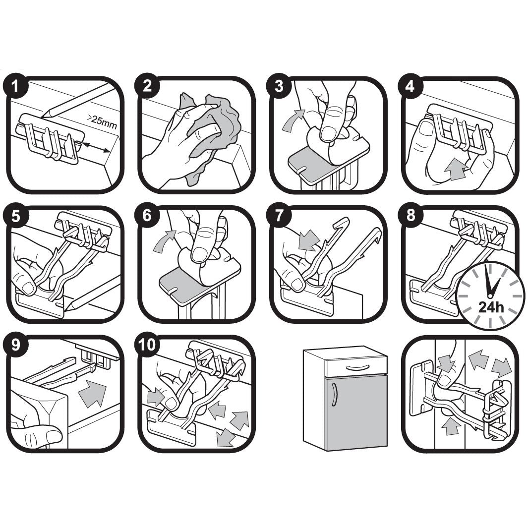 Clippasafe protectie sertare si dulap Self-Adhesive Locks 2 buc 03