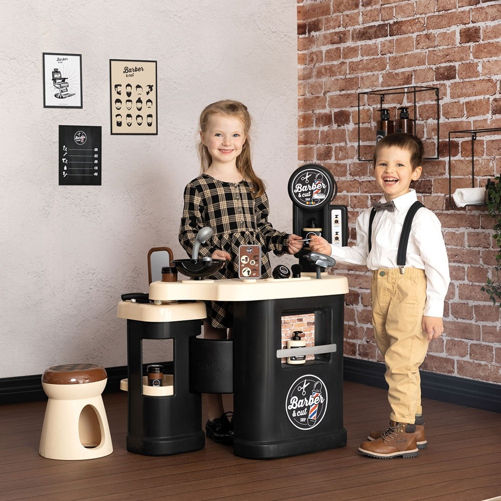 Smoby salon coafura pentru copii Barber Shop, Barber and Cut negru 3 ani+