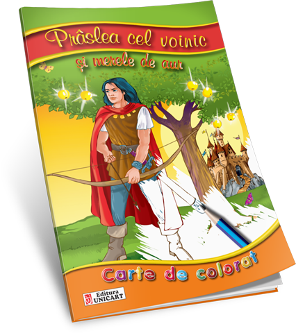 Unicart Carte de colorat  3ani+ Praslea cel voinic si merele de aur Imagine principală a produsului