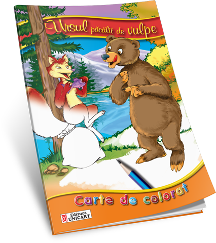 Unicart Carte de colorat  3ani+ Ursul pacalit de vulpe