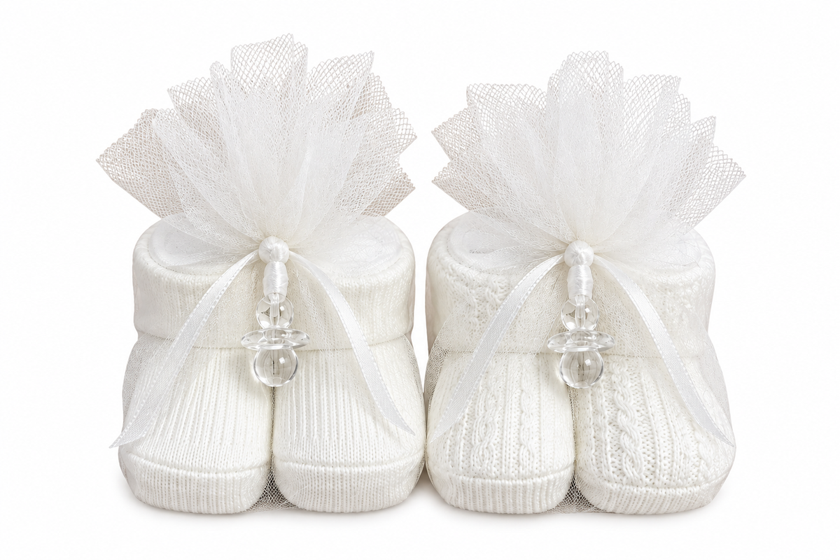 Soffi Baby sosete pentru cadou nou-nascuti cu ambalaj decorativ din tul 0m+ 1 buc. Cream Imagine principală a produsului