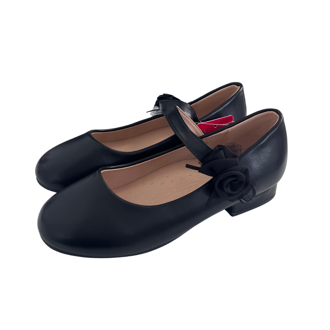 CSCK.S balerini fete cu bareta 28-35 Black cu floare