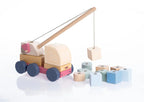 Cubika jucarie din lemn 3 ani++ Macara Magnetica - Pastel