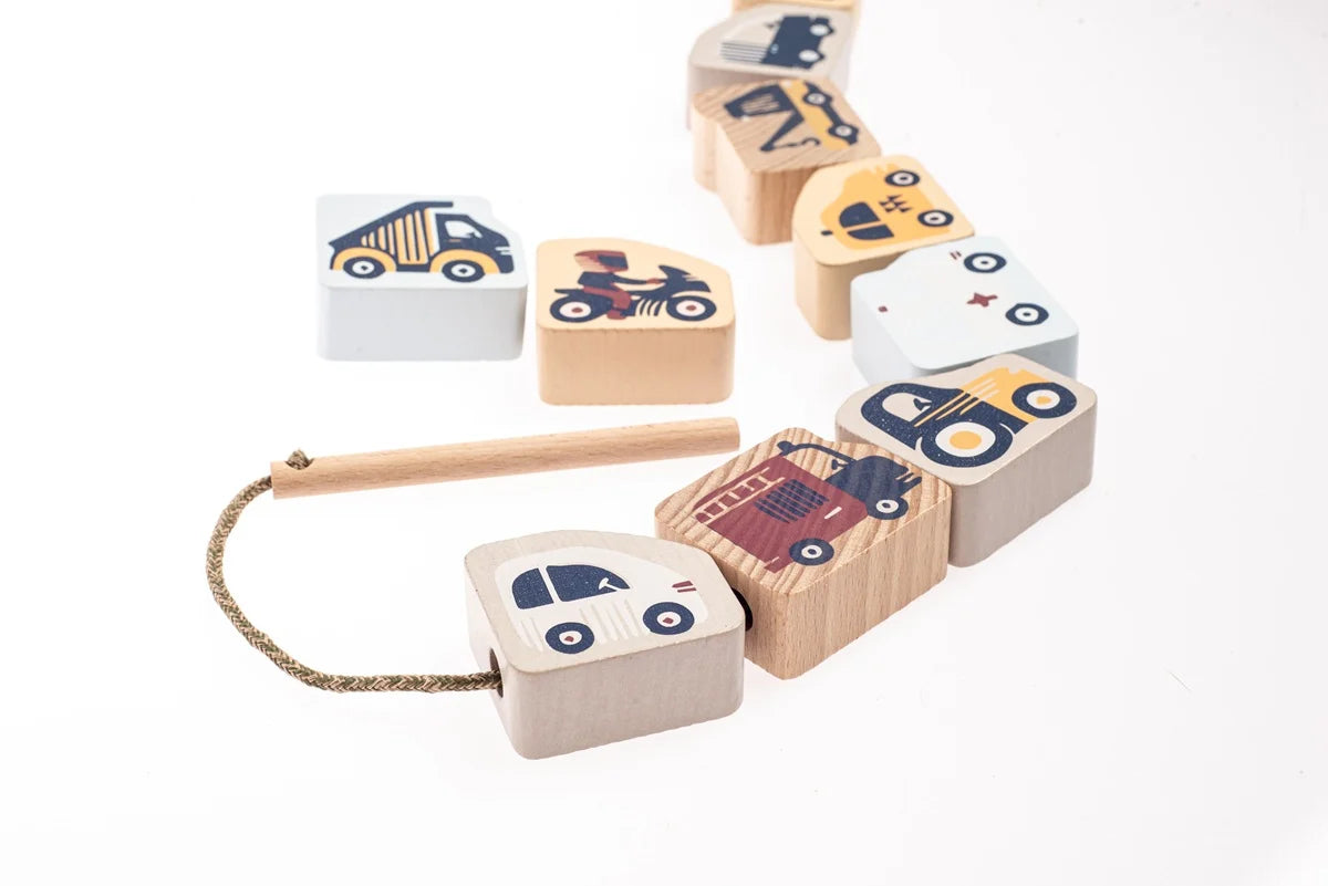 Cubika jucarie din lemn 3 ani+ Masinute Zburatoare - Pastel