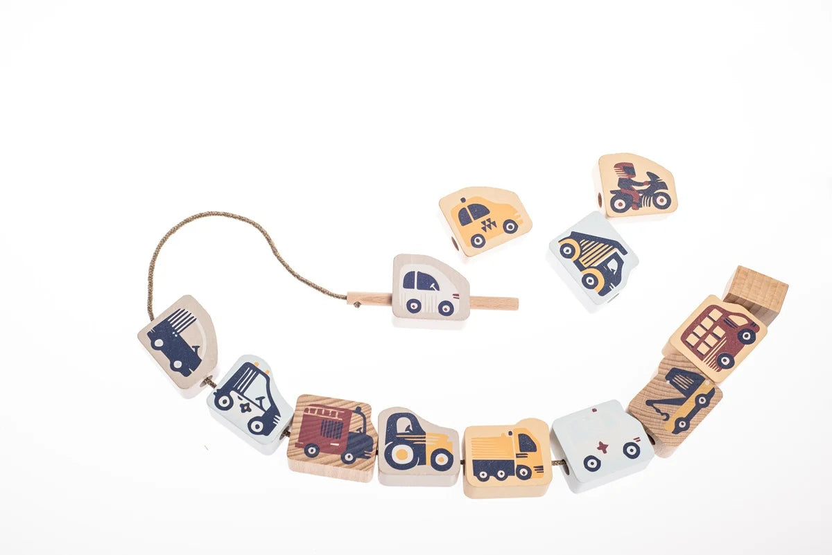 Cubika jucarie din lemn 3 ani+ Masinute Zburatoare - Pastel