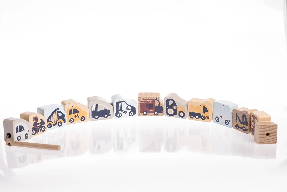 Cubika jucarie din lemn 3 ani+ Masinute Zburatoare - Pastel