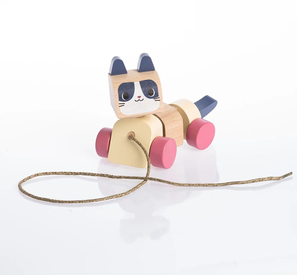 Cubika jucarie din lemn 18m+ Prietena mea Pisicuta - Pastel Imagine principală a produsului