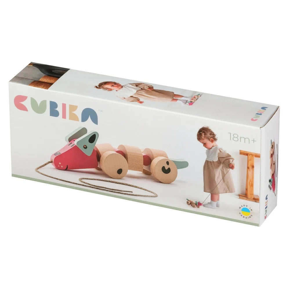 Cubika jucarie din lemn 18m+ Prietenul meu Catelusul - Pastel