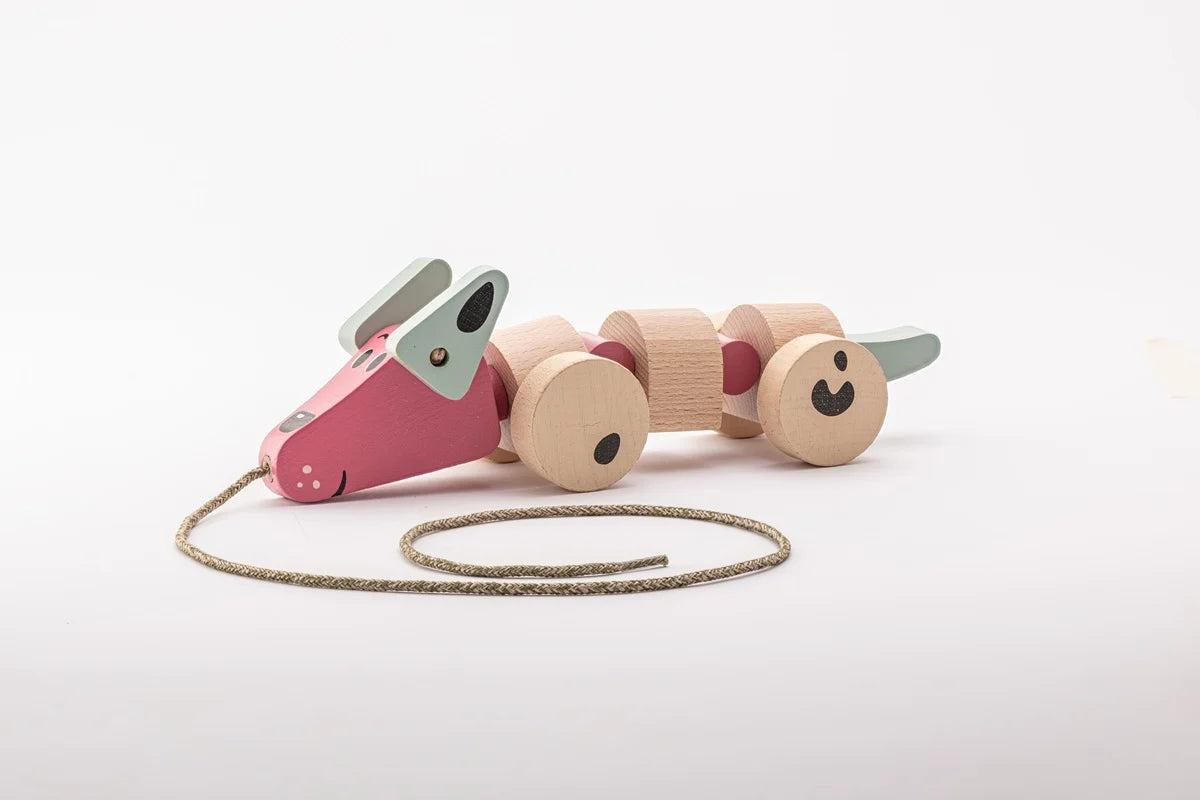 Cubika jucarie din lemn 18m+ Prietenul meu Catelusul - Pastel Imagine principală a produsului