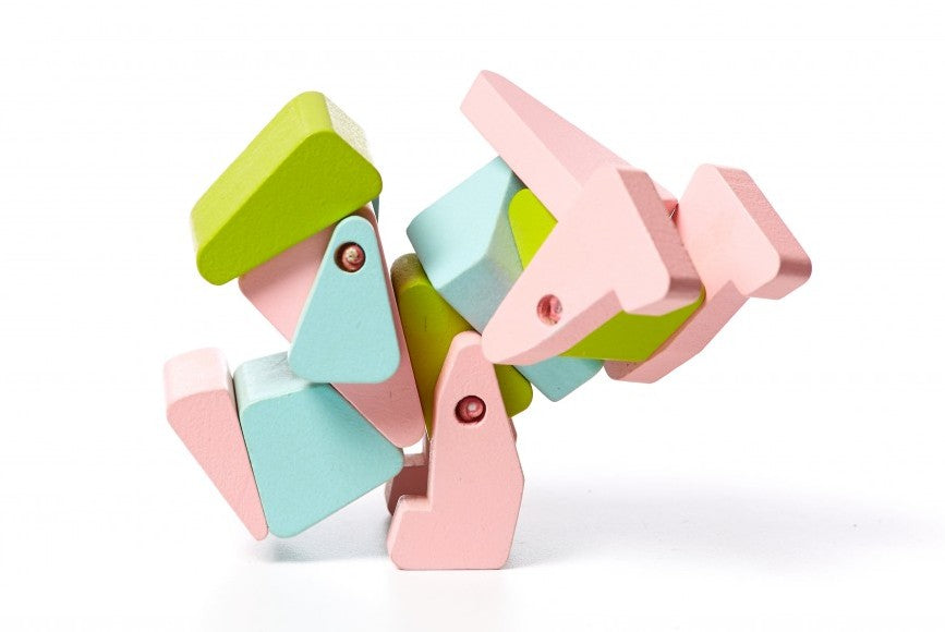 Cubika jucarie din lemn Catelul acrobat 04