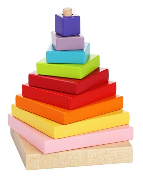 Cubika jucarie lemn Set constructii Piramida 02