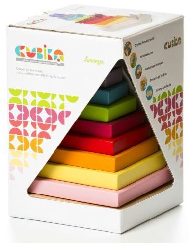 Cubika jucarie lemn Set constructii Piramida 04