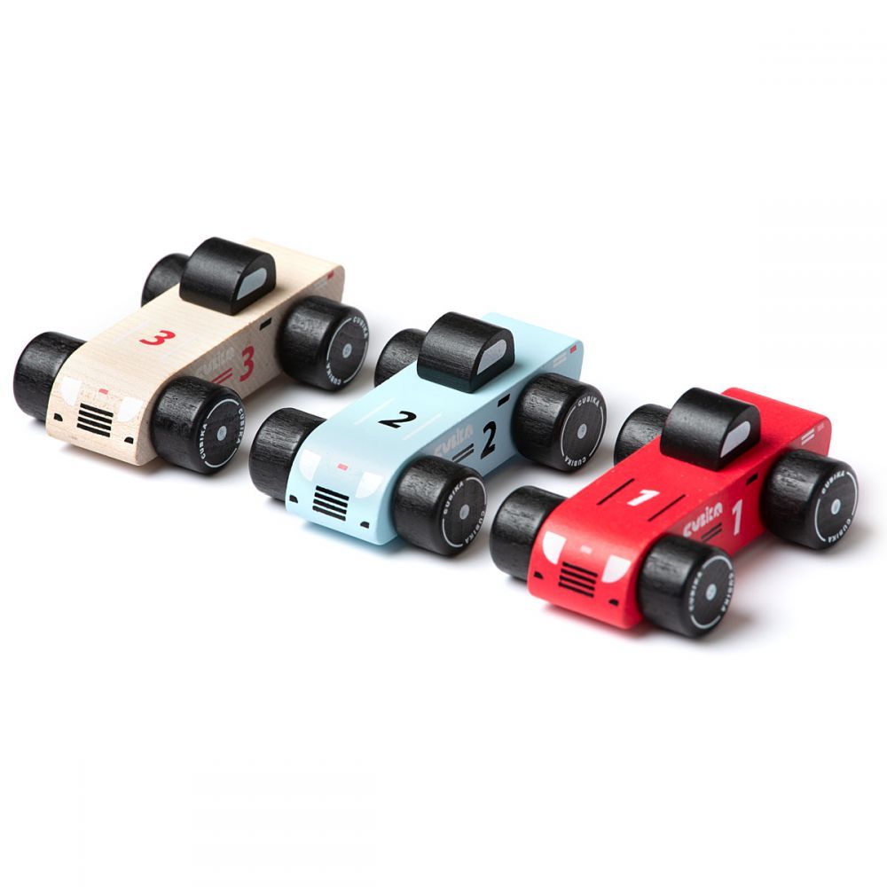 Cubika jucarie din lemn 18m+, Racing Cars 15474 01