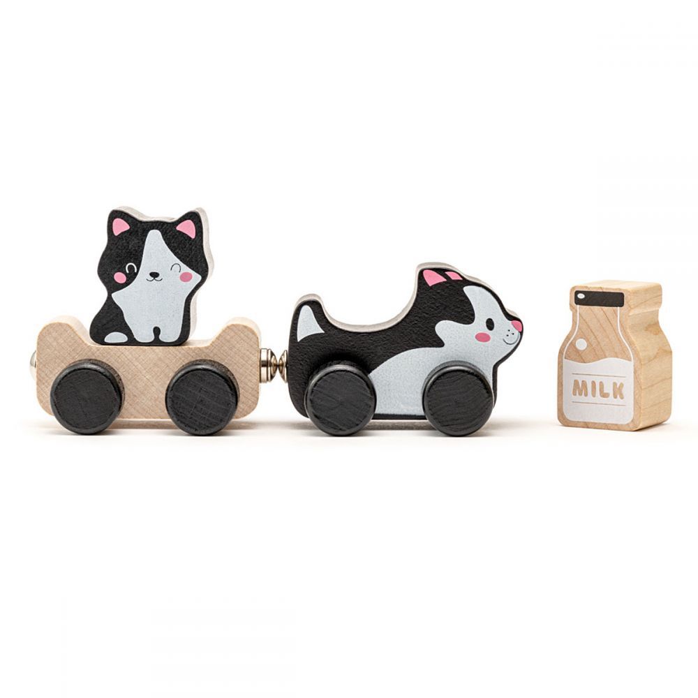 Cubika jucarie din lemn  Kitties Family 15450 01