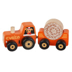 Cubika jucarie din lemn 3 ani+, Tractoras cu remorca 15351 01