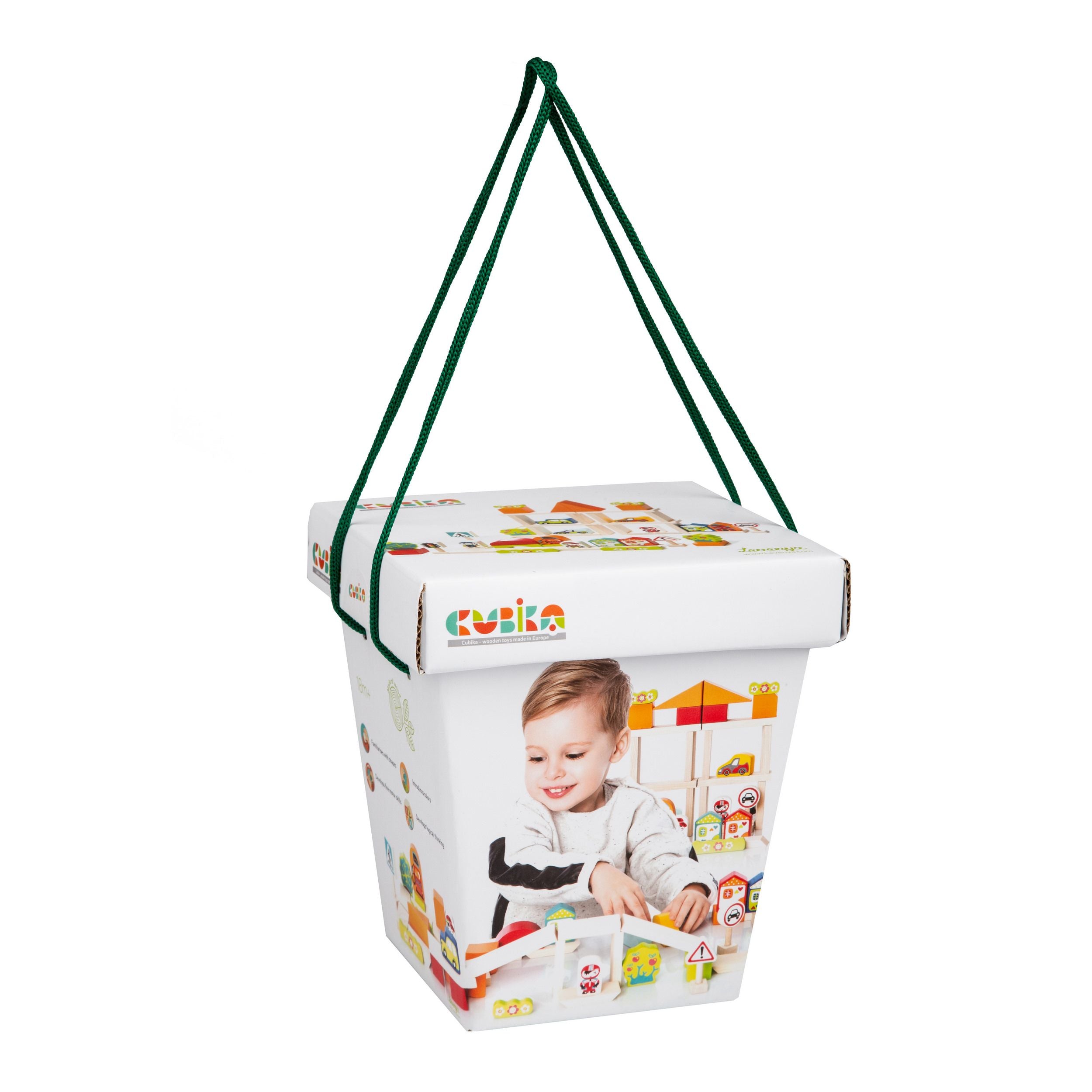Cubika jucarie din lemn kit de constructie baietei 18m+ 13913 06