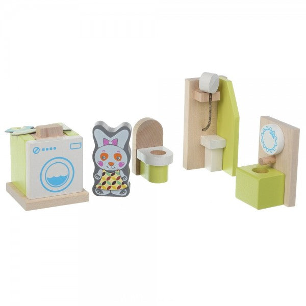 Cubika jucarie din lemn set constructii My Bathroom 3 ani+