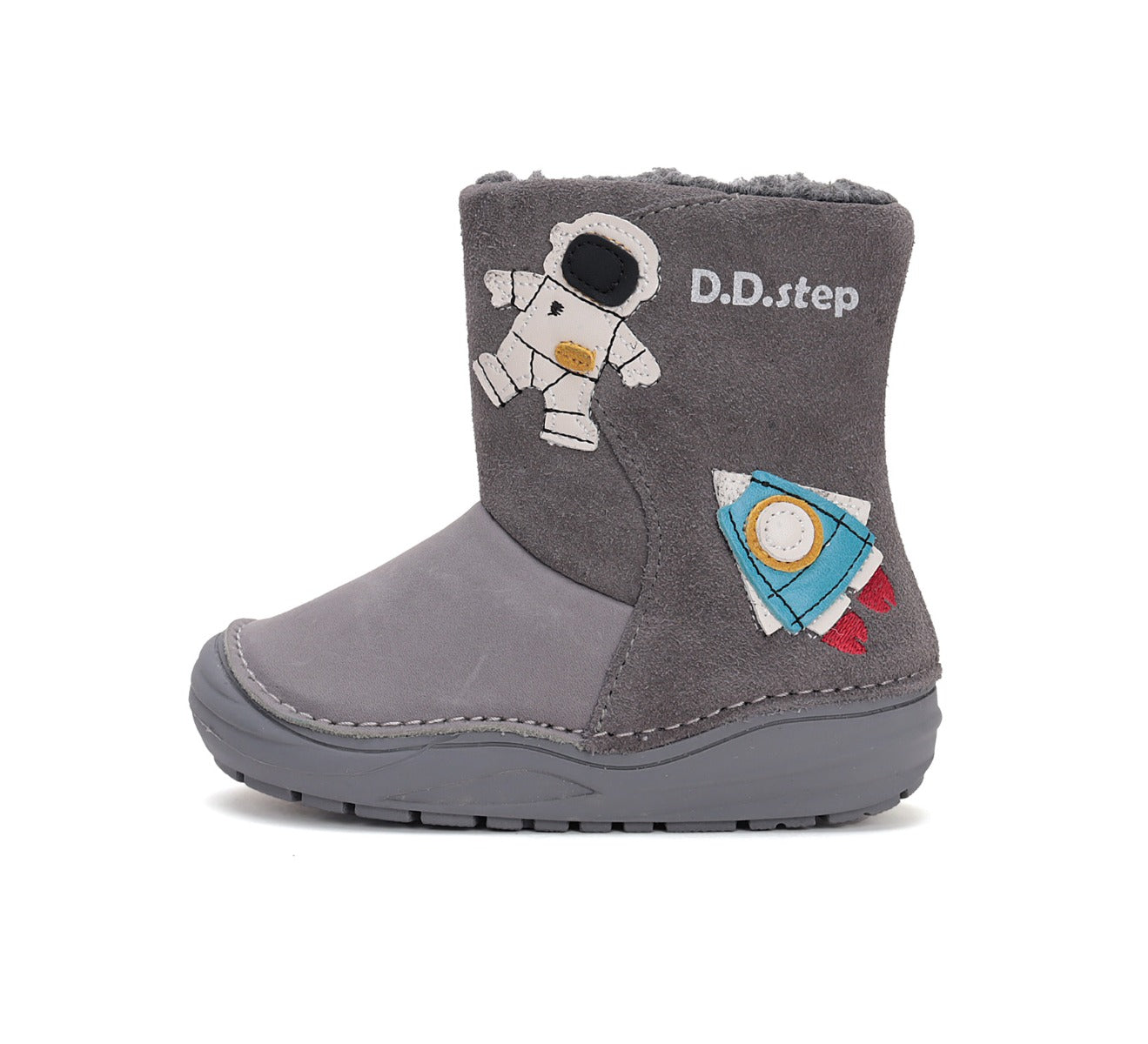 D.D.Step cizme baieti imblanite 20-25 Dark Grey cu cosmonaut