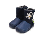 D.D.Step cizme baieti imblanite 20-25 Royal Blue cu cosmonaut