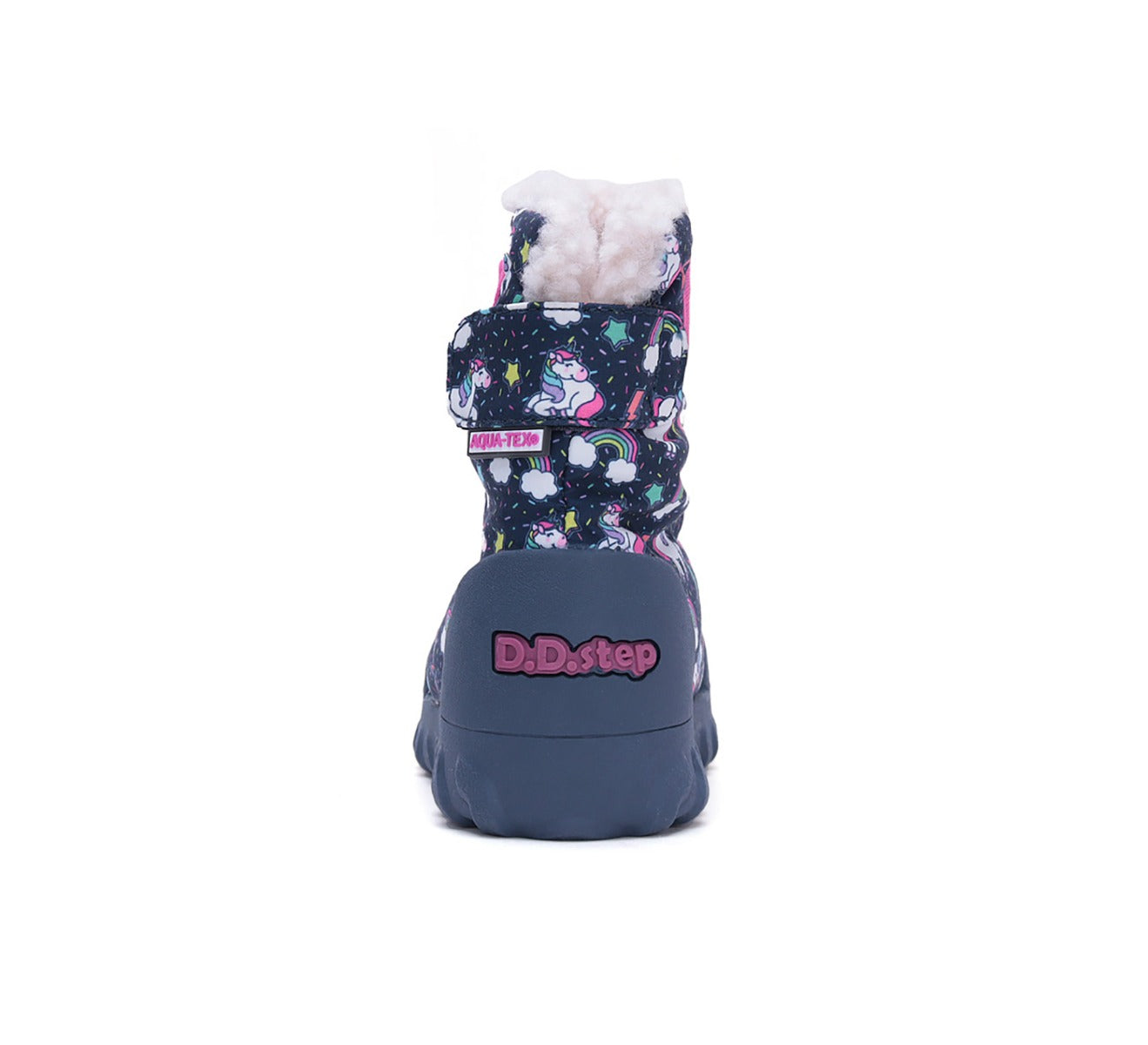 D.D.Step cizme fete Aqua-Tex imblanite 28-33 Royal Blue cu unicorn
