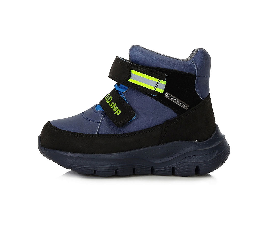 D.D.Step ghete baieti Aqua-Tex 30-35 Royal Blue cu verde neon Imagine principală a produsului