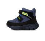 D.D.Step ghete baieti Aqua-Tex 30-35 Royal Blue cu verde neon
