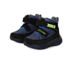 D.D.Step ghete baieti Aqua-Tex 30-35 Royal Blue cu verde neon