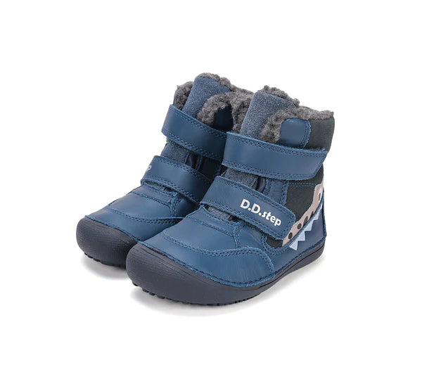 D.D.Step ghete baieti Barefoot captusite 25-30 Bermuda Blue cu crocodil Imagine principală a produsului