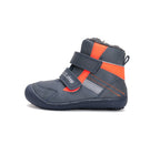 D.D.Step ghete baieti Barefoot captusite 31-36 Royal Blue cu portocaliu
