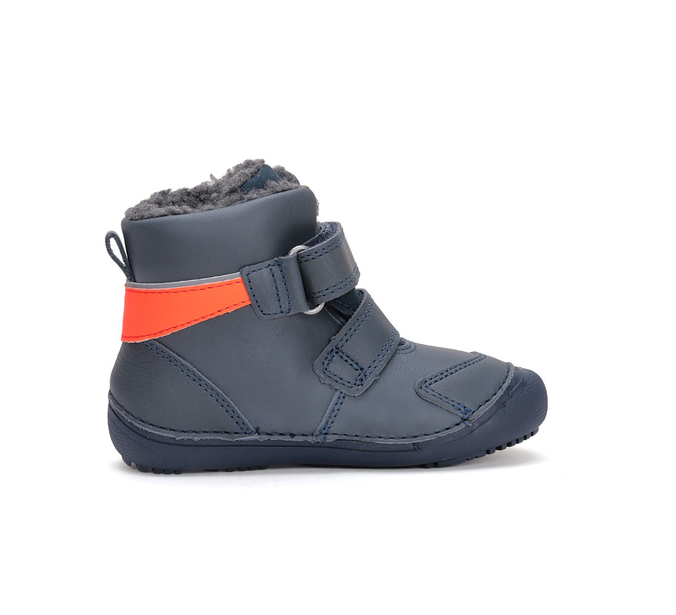 D.D.Step ghete baieti Barefoot captusite 25-30 Royal Blue cu portocaliu