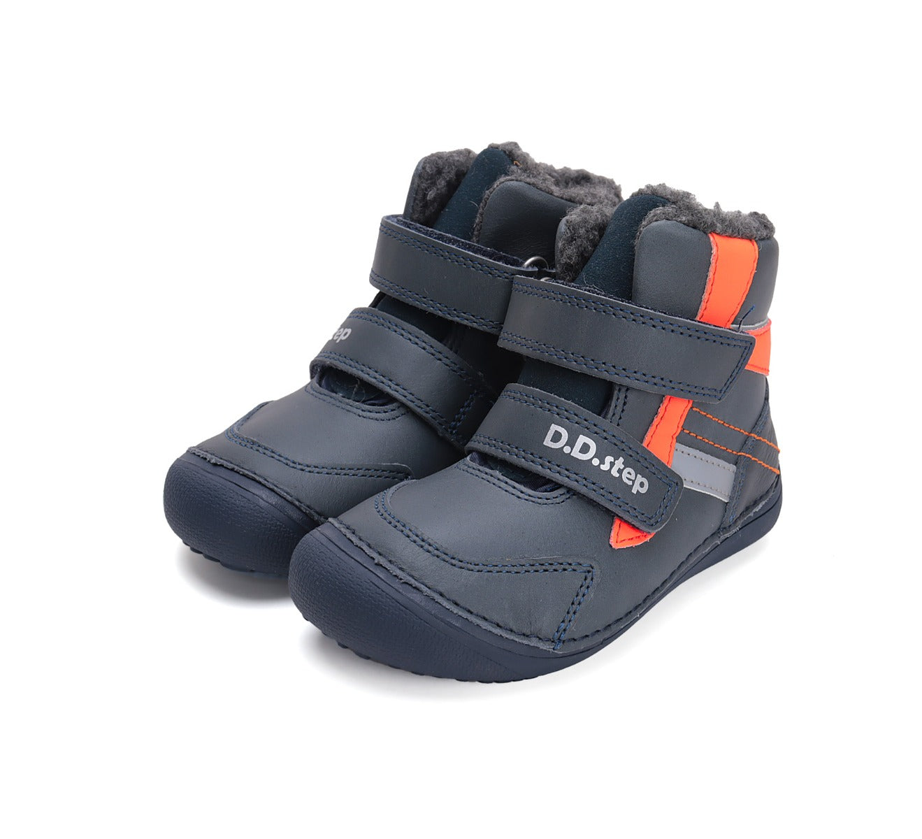D.D.Step ghete baieti Barefoot captusite 31-36 Royal Blue cu portocaliu Imagine principală a produsului
