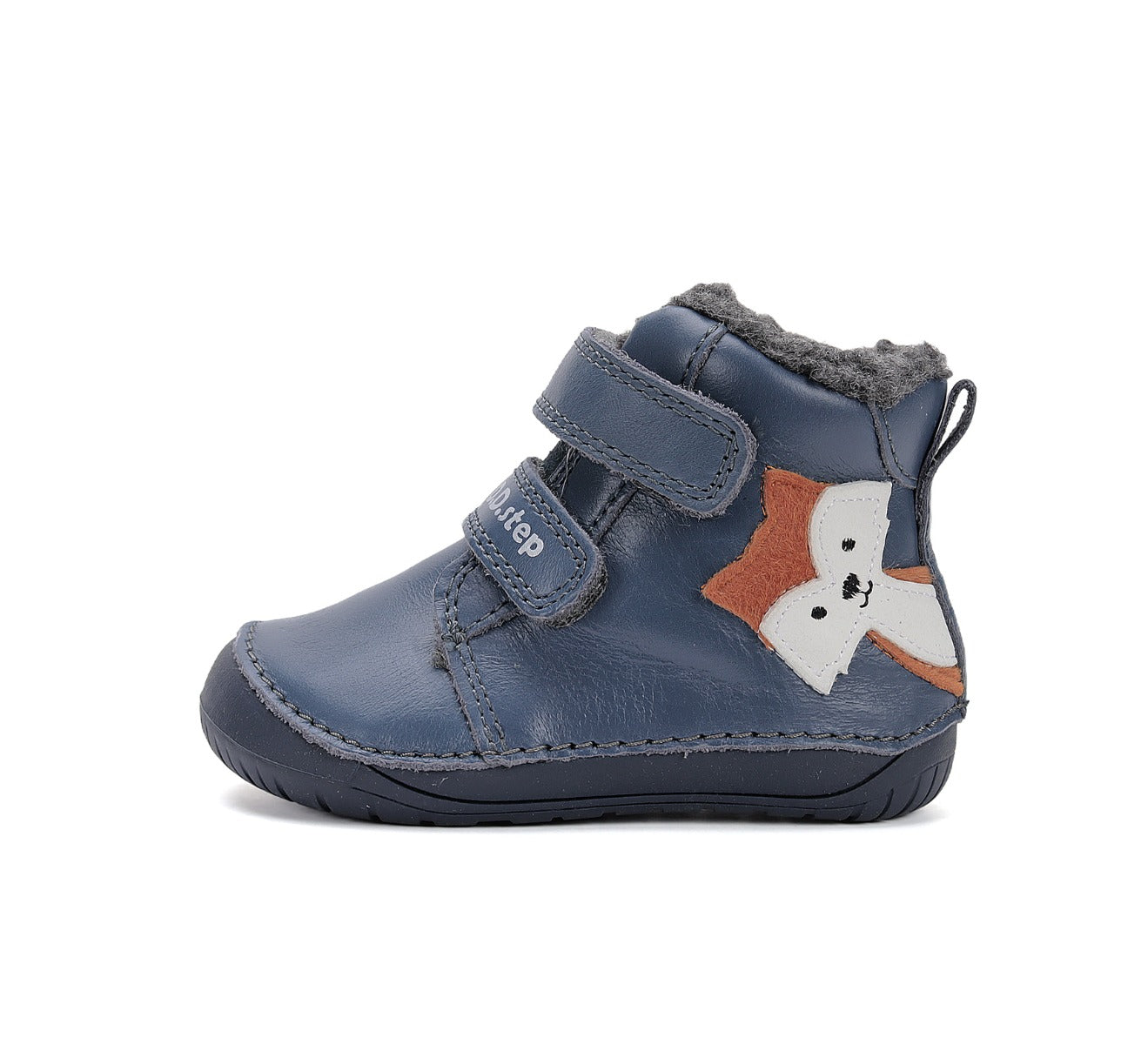 D.D.Step ghete baieti Barefoot imblanite 20-25 Bermuda Blue cu raton