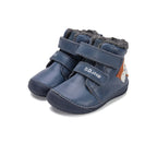 D.D.Step ghete baieti Barefoot imblanite 20-25 Bermuda Blue cu raton
