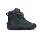 D.D.Step ghete baieti Barefoot imblanite 20-25 Emerald cu dino