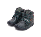 D.D.Step ghete baieti Barefoot imblanite 20-25 Emerald cu dino