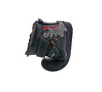 D.D.Step ghete baieti Barefoot imblanite 20-25 Emerald cu dino