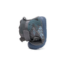 D.D.Step ghete baieti Barefoot imblanite cu talpa fluorescenta 20-25 Dark Grey cu dino