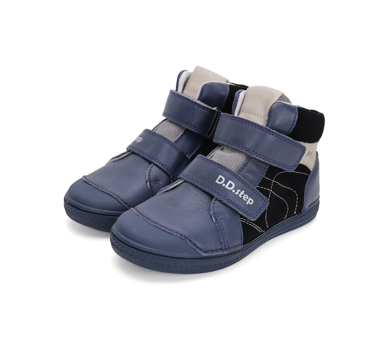 D.D.Step ghete baieti cu scai 25-30 Royal Blue cu negru Imagine principală a produsului