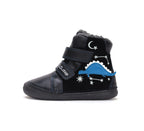 D.D.Step ghete baieti fluorescente si imblanite 26-31 Black cu dino