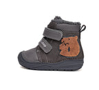 D.D.Step ghete baieti imblanite 20-25 Dark Grey cu urs