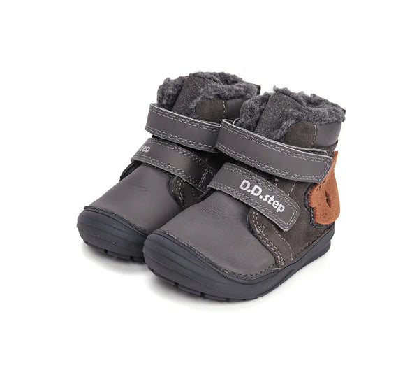 D.D.Step ghete baieti imblanite 26-31 Dark Grey cu urs Imagine principală a produsului