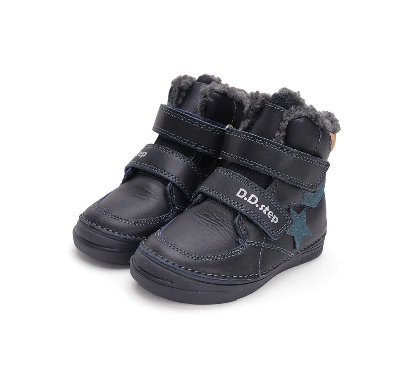 D.D.Step ghete baieti imblanite 25-30 Royal Blue cu stea petrol Imagine principală a produsului