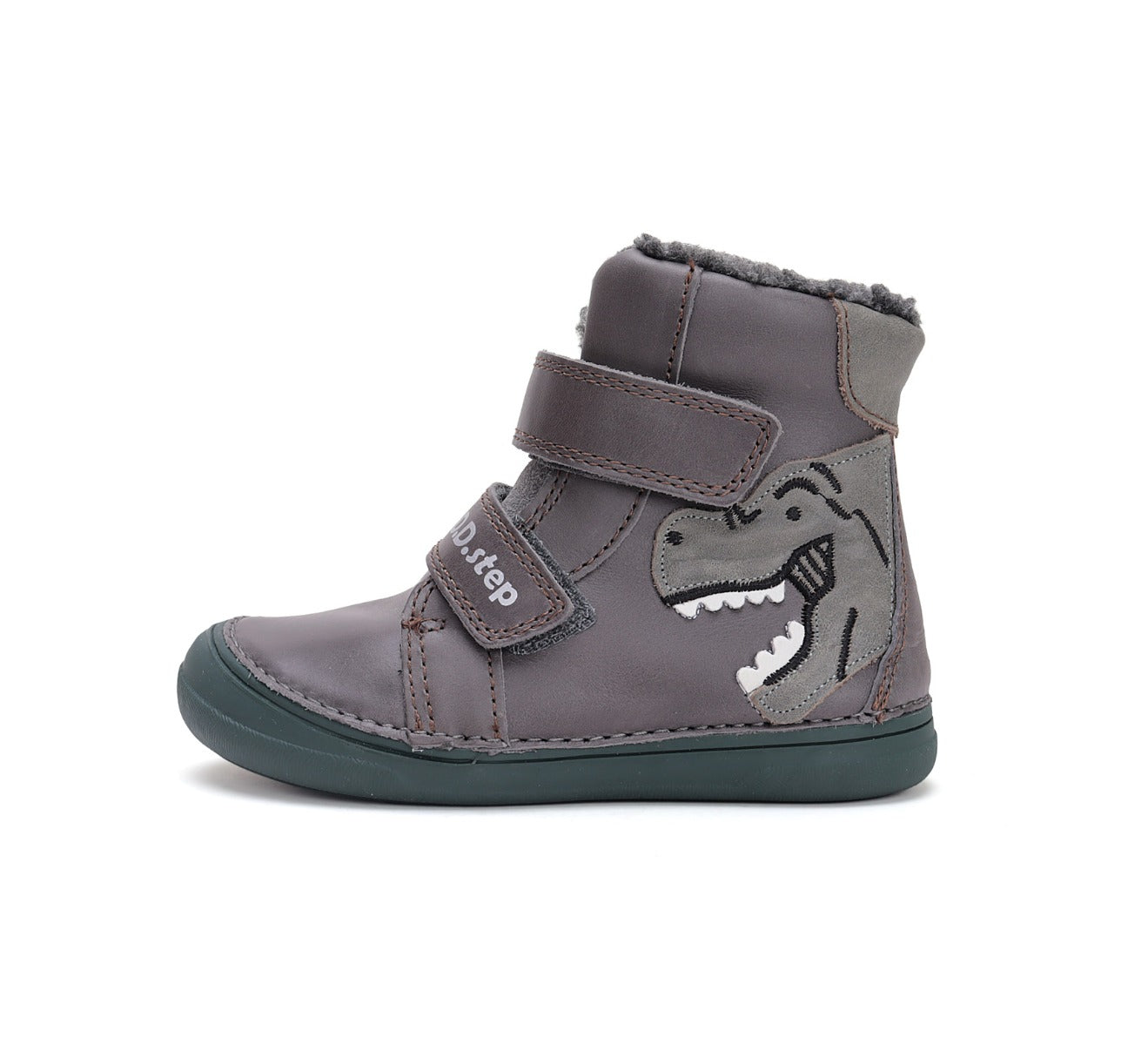 D.D.Step ghete baieti imblanite 26-31 Dark Grey cu dino – SoffiPlanet