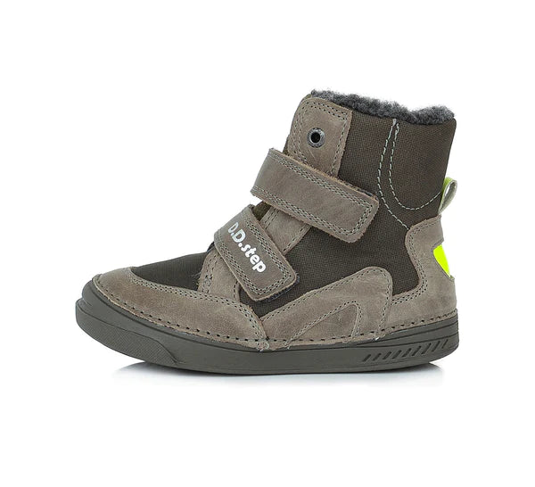 D.D.Step ghete baieti imblanite 31-36, Khaki cu verde neon Imagine principală a produsului