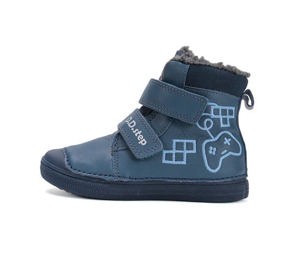 D.D.Step ghete baieti imblanite cu talpa fluorescenta 25-30 Calypso Sky cu controler